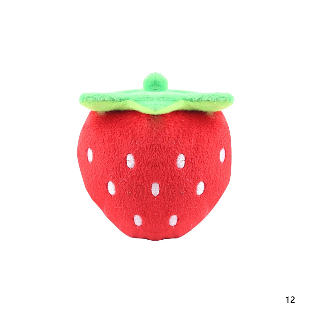 🐶 1Pc Pet Toys Fruit & Animal Cartoon Plush Squeaky Toy 🍓🐾
