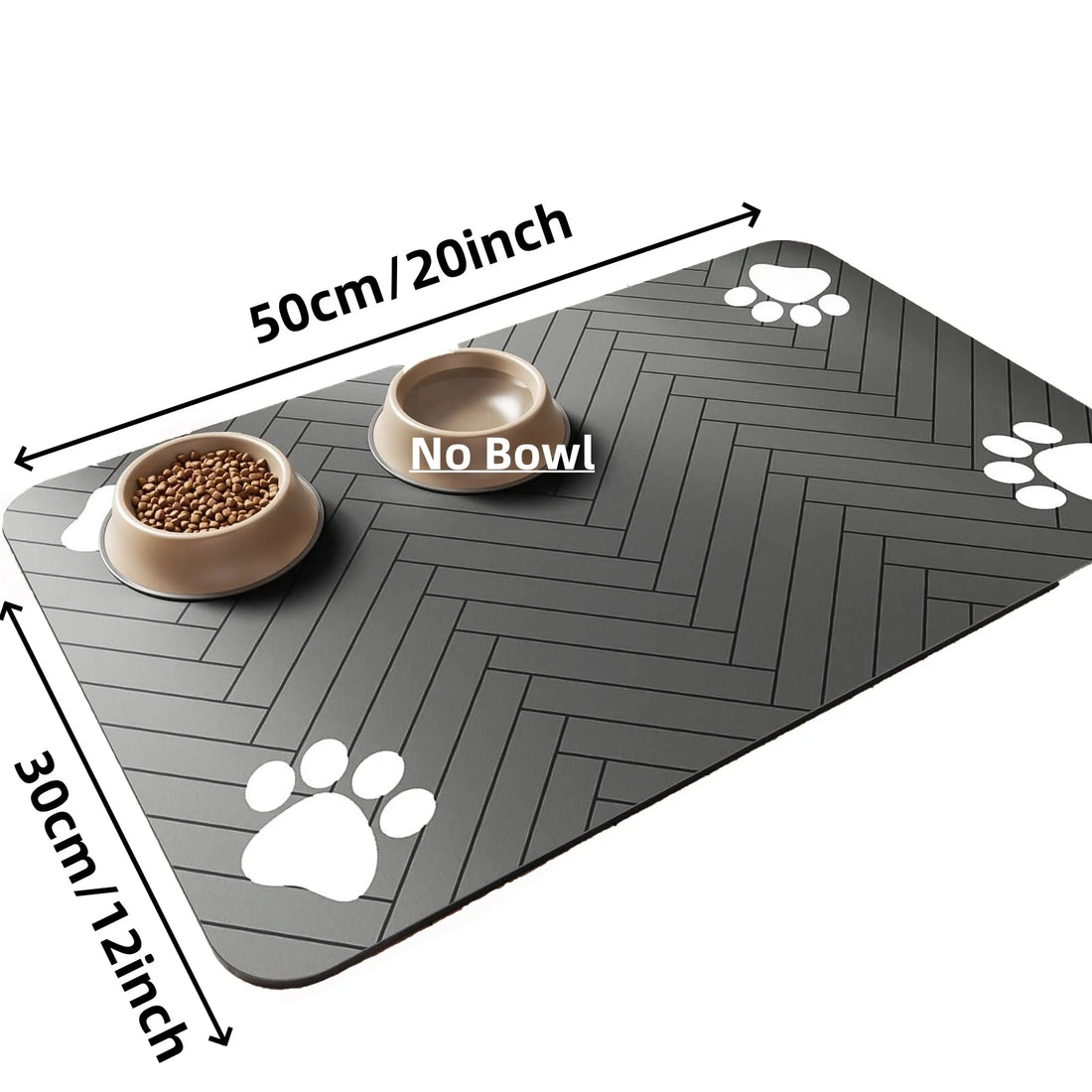 Absorbent Pet Feeding Mat with Waterproof Rubber Backing – Quick Dry Placemat for Dog & Cat Bowls
