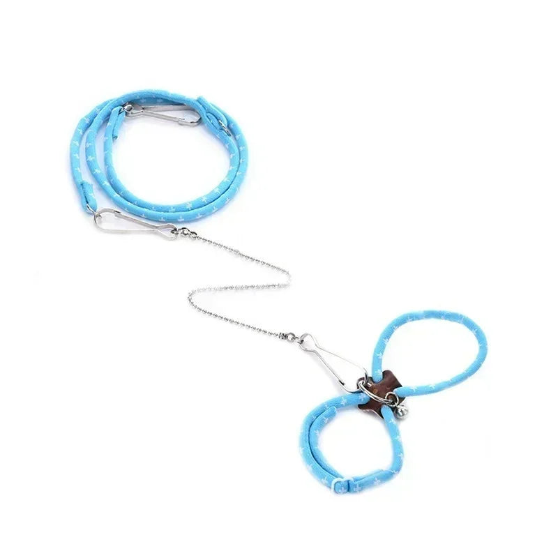 Adjustable Soft Strap Leash for Small Pets – Bird, Parrot, Hamster, Ferret, Rat, Guinea Pig