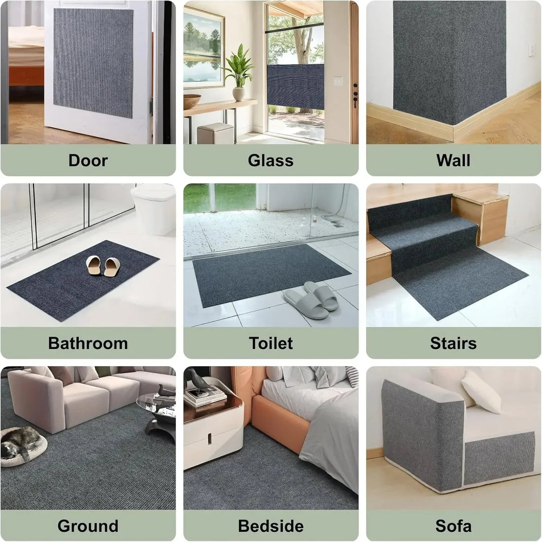 7 Colors Cat Scratcher Sofa Protector – Trimmable Self-Adhesive Carpet Scratch Pad for Cats, DIY Scratch Mat