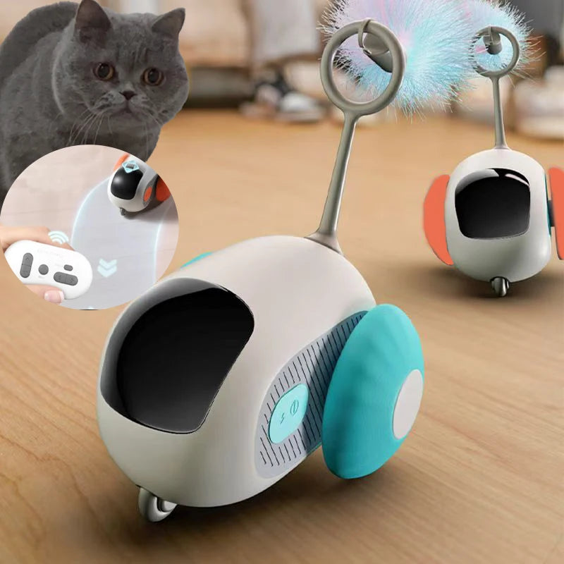 Smart Rechargeable Moving Electric Cat Toy – Remote-Controlled Interactive Training Car