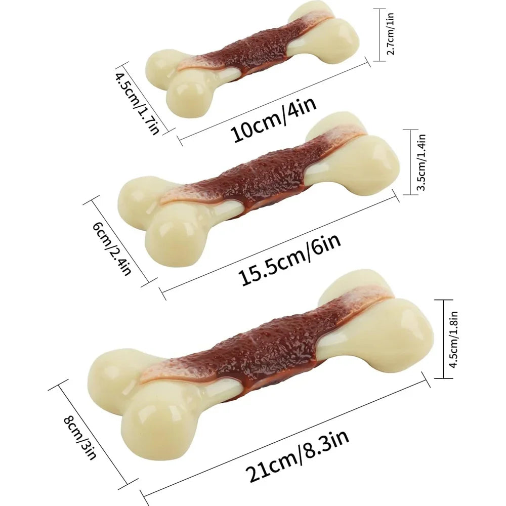 For Paws™ Nearly Indestructible Dog Bone – Beef-Flavored Nylon Chew Toy for Aggressive Chewers