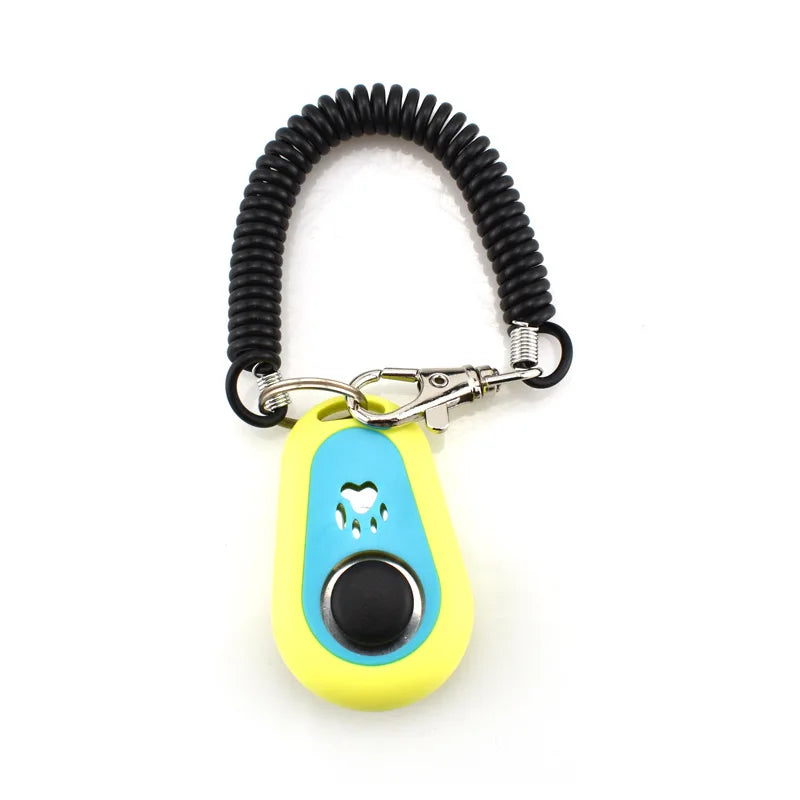 Colorful Paw Print Dog Training Clicker with Keyring – Portable Pet Clicker for Dog & Cat Training