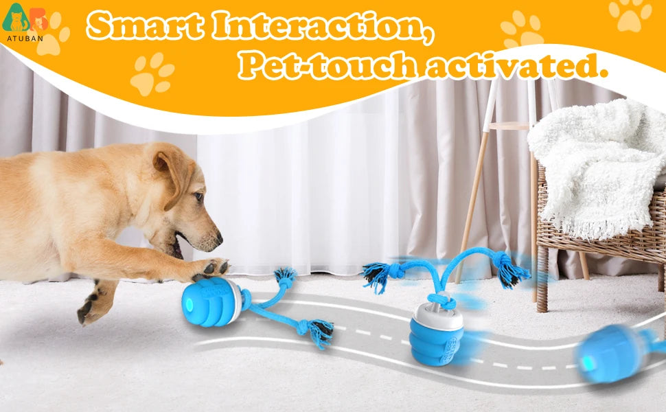 ATUBAN Smart Dog Ball – Rechargeable Automatic Interactive Toy ⚡🐾
