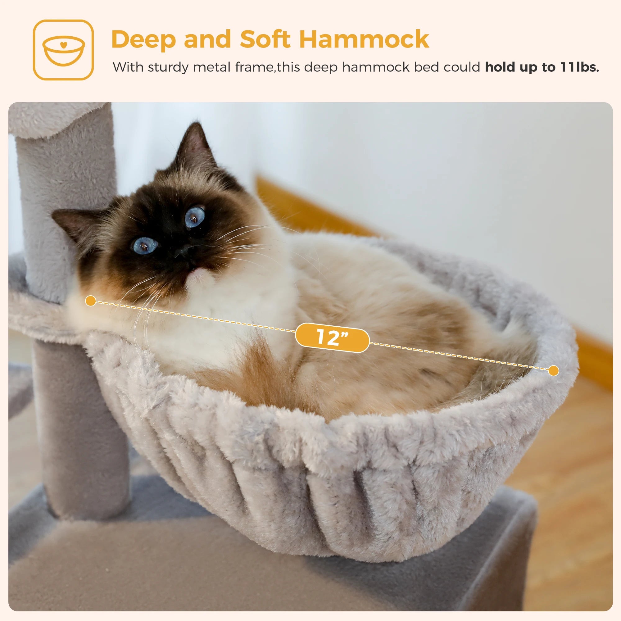Cat Tree Tower – Scratching Posts, Hammock & Perch