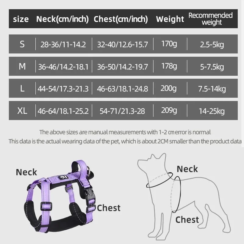 🐶 Reflective Dog Harness with Handle – Adjustable Vest for Easy Control