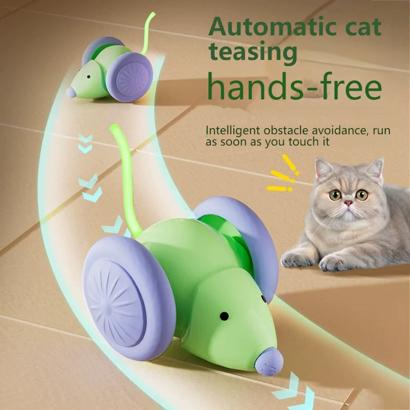 Electric Mouse Car Cat Toy – Interactive Automatic Teaser with Obstacle Avoidance