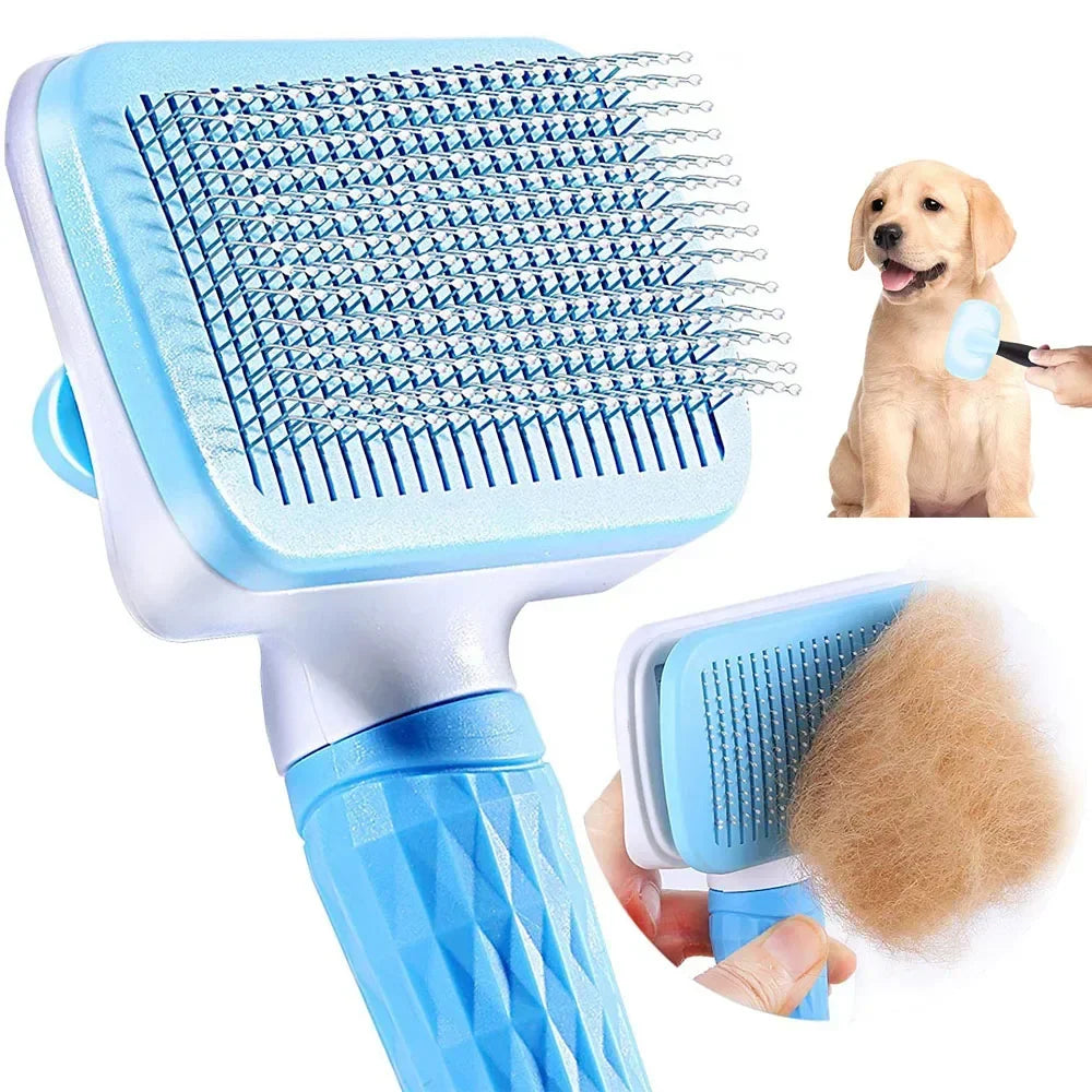Pet Hair Remover Brush 🐾 Grooming Comb for Long-Haired Dogs & Cats