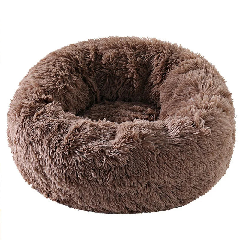 Home Plush Pet Nest – Warm Detachable & Washable Round Cat & Dog Bed