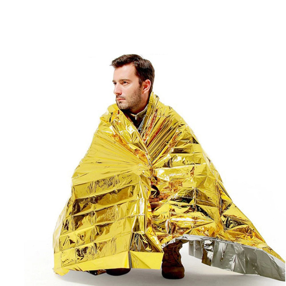 Emergency Thermal Blanket – Waterproof, Windproof Survival Rescue Blanket for Outdoor First Aid & Camping