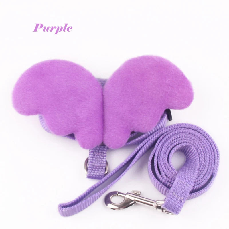 Angel Wings Pet Harness & Leash Set – Cute Lead for Cats, Puppies & Rabbits
