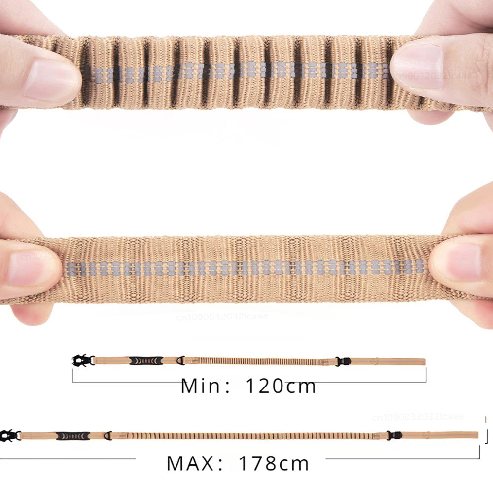 Heavy Duty Bungee Tactical Dog Leash – 2 Padded Handles, Shock-Absorbing Lead