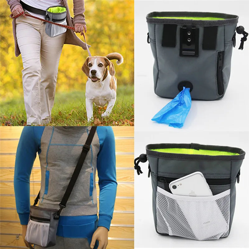 Multifunctional Dog Training Treat Pouch – Pet Snack & Food Bag with Waist Strap & Crossbody Option for Puppy Walking & Training