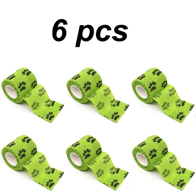 6PCS Pet Puppy Leg Wraps – Self-Adhesive Anti-Dirt Bandages for Dog Feet Protection During Outdoor Walks