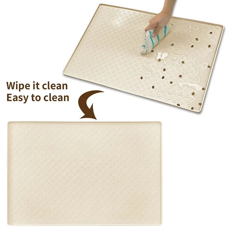 🐾 Silicone Waterproof Pet Feeding Mat – Non-Slip Food & Water Bowl Placemat for Cats & Dogs
