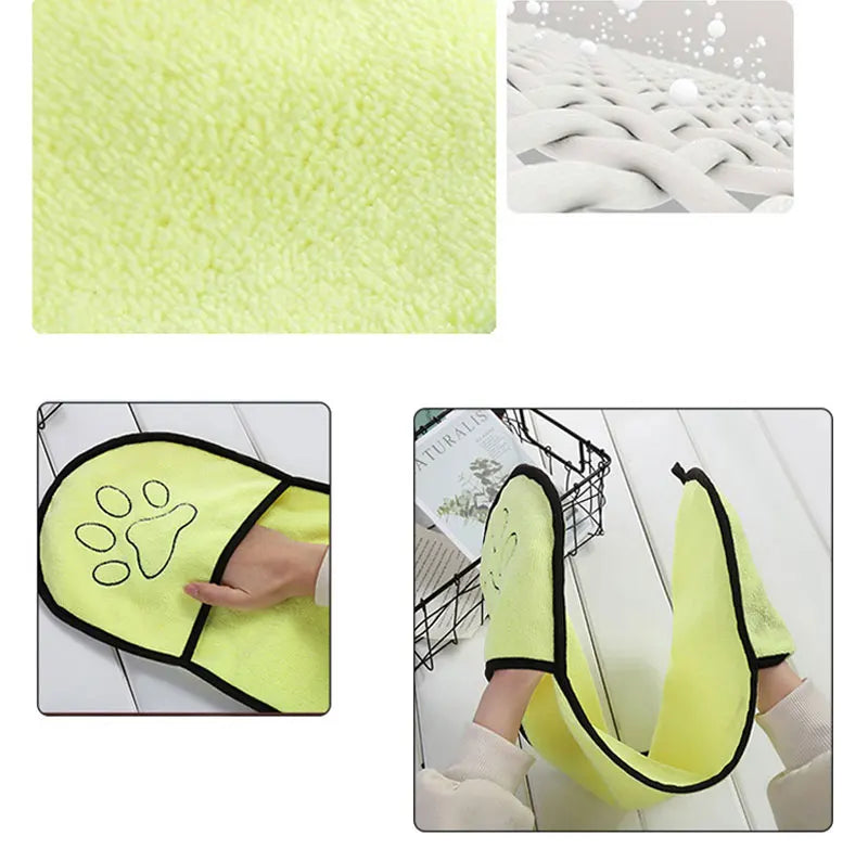 🛁 Ultra-Absorbent Pet Bath Towel – Soft Microfiber Robe for Dogs & Cats