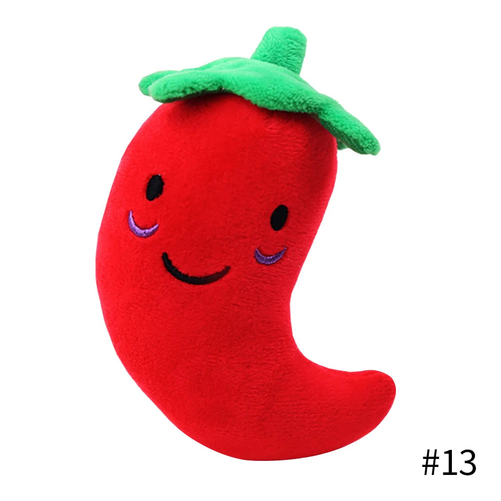 🐶 1Pc Pet Toys Fruit & Animal Cartoon Plush Squeaky Toy 🍓🐾