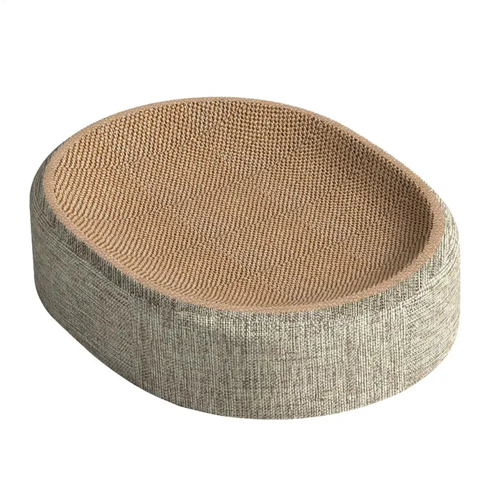 Oval Cat Scratch Pad Bed – Sisal Scratching Mat & Cozy Sleeping Nest