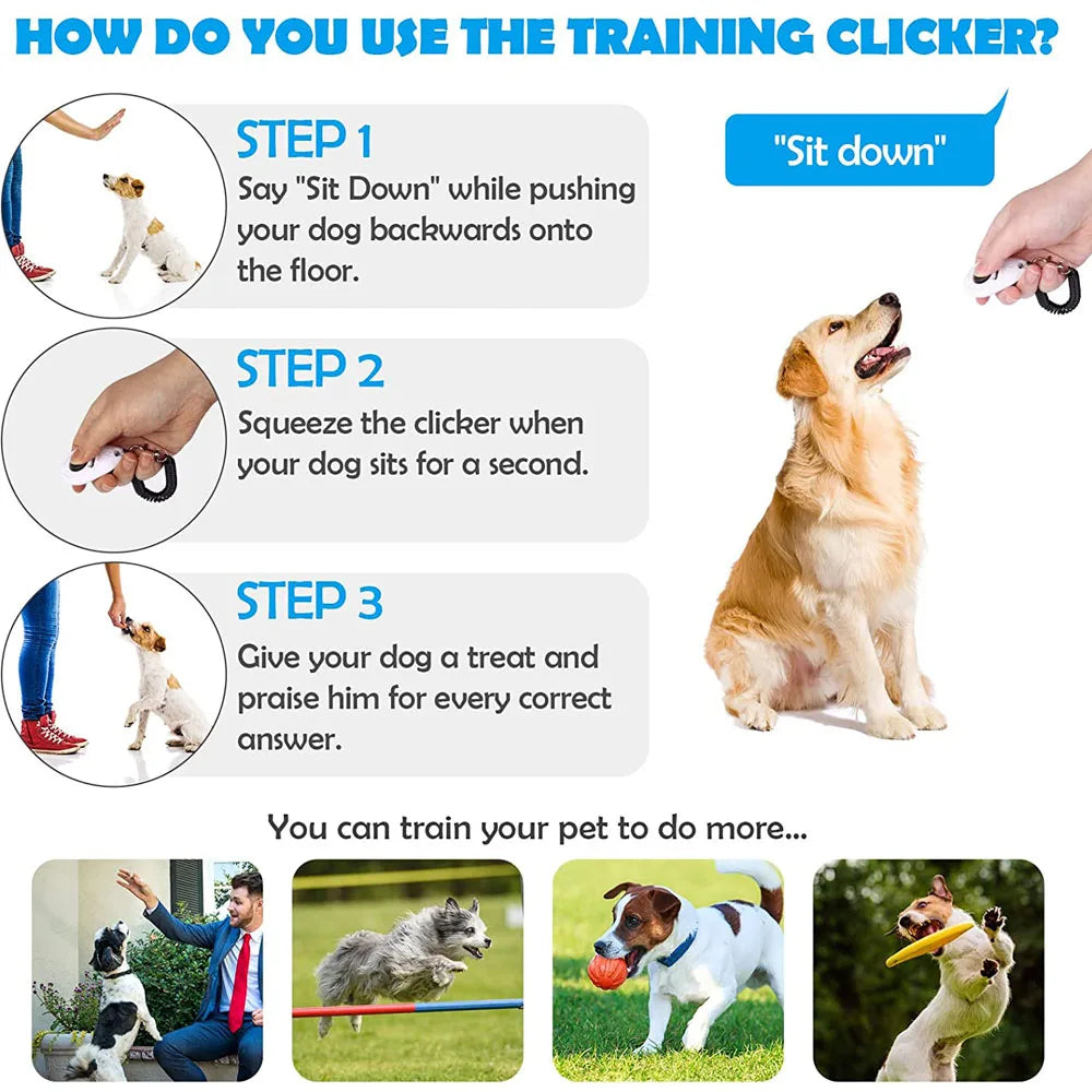 2-Pack Dog Training Clicker with Wrist Strap – Lightweight, Durable, Easy-to-Use Pet Clicker for Dogs, Cats, Birds & Horses