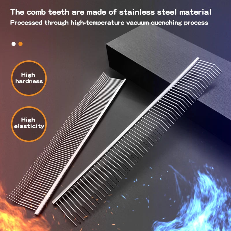 Curved Hook Pet Grooming Comb – Deep Deshedding & Fluffing Tool with Curved Teeth for Dogs & Cats