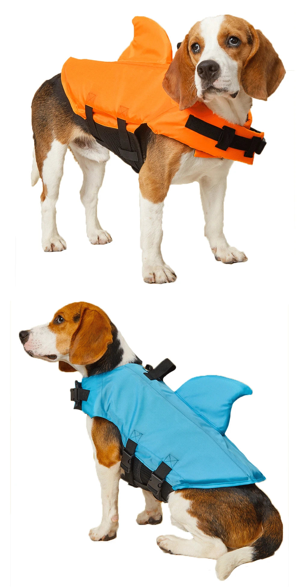 🦈 Shark Dog Life Jacket – Buoyant Safety Swim Vest with Handle for Small to Large Dogs
