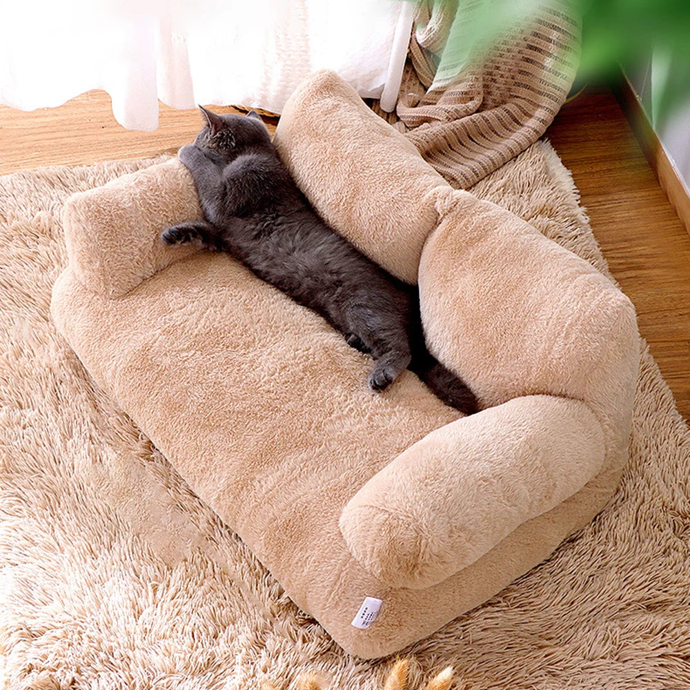 All-Season Pet Cat & Dog Sofa – Soft, Comfortable, Detachable & Washable Pet Couch