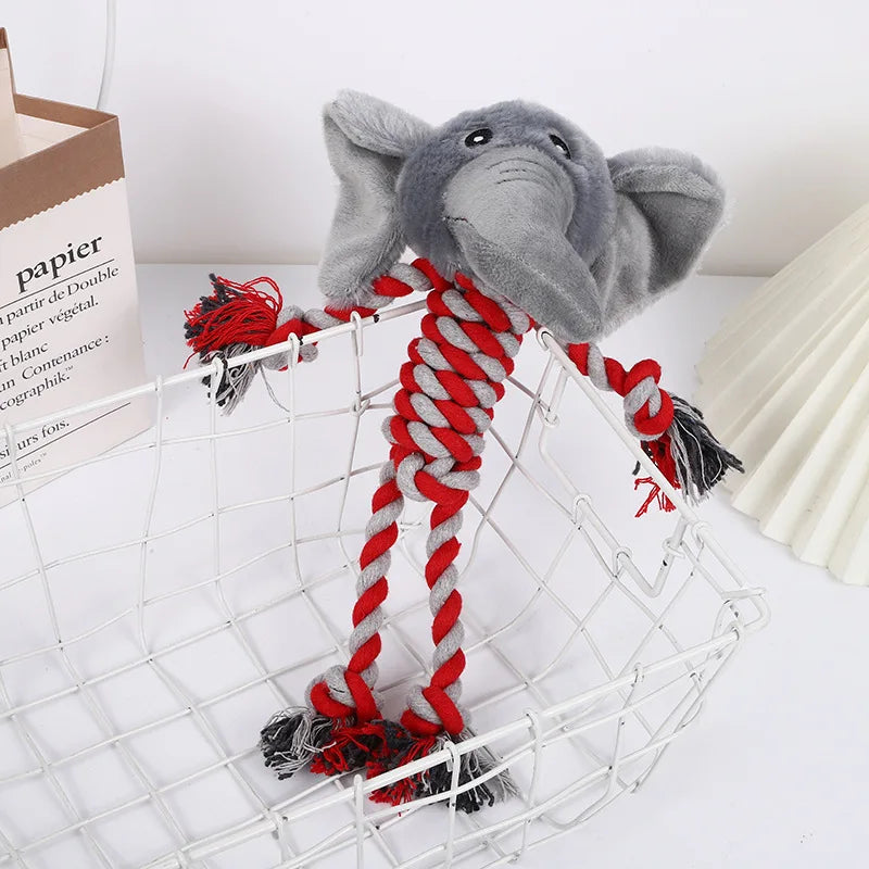 Animal-Shaped Dog Cotton Rope Chew Toys – Bite Resistant Teething Toy for Puppies & Dogs