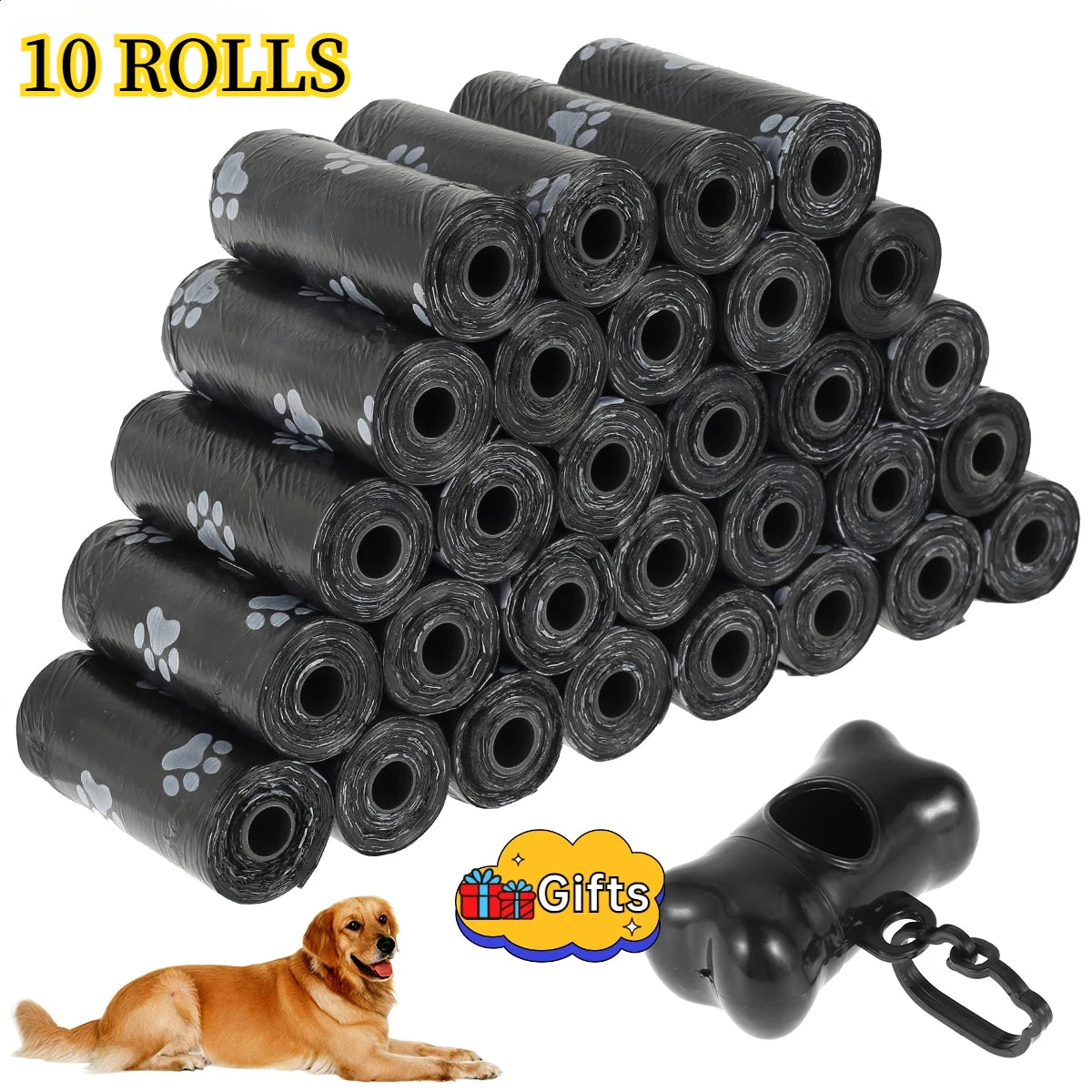 10/30 Roll Dog Poop Bags – Leak-Proof Pet Waste Bags for Outdoor Cleaning, 15 Bags per Roll Refill Garbage Bag Set