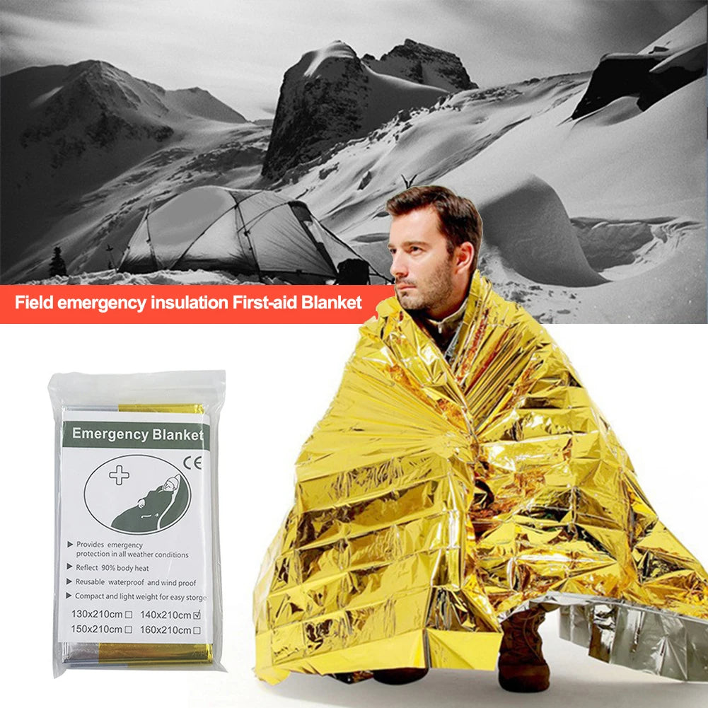 Emergency Thermal Blanket – Waterproof, Windproof Survival Rescue Blanket for Outdoor First Aid & Camping
