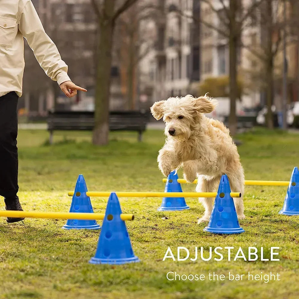 Dog Agility Training Equipment Set – Jumping Bar & Obstacle Course for Pet Exercise & Obedience Training