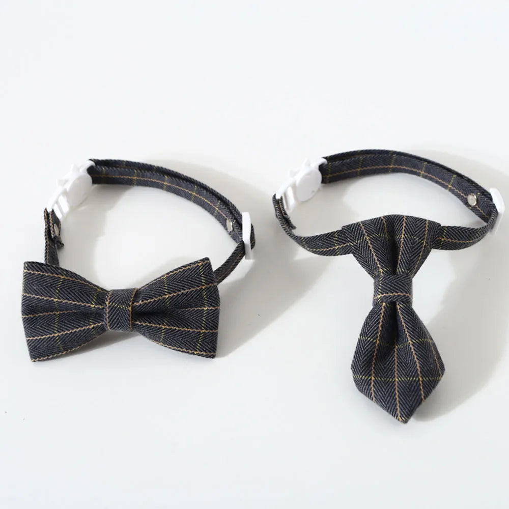 Adjustable Pet Bow Tie – Formal Breakaway Neck Tie Collar for Small Dogs & Cats