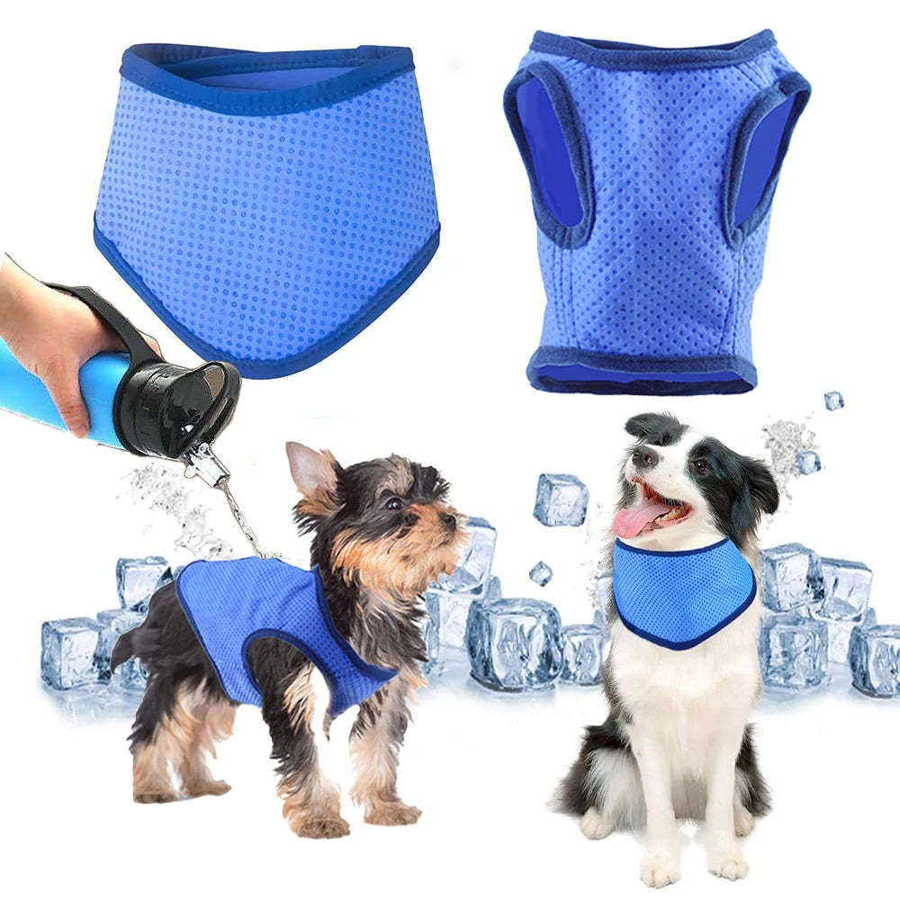 Summer Dog Cooling Ice Scarf – Quick Chill Neck Towel for Hot Weather Relief, Reusable Cool Bandana for Small to Large DogsSummer Dog Cooling Ice Scarf – Quick Chill Neck Towel for Hot Weather Relief, Reusable Cool Bandana for Small to Large Dogs