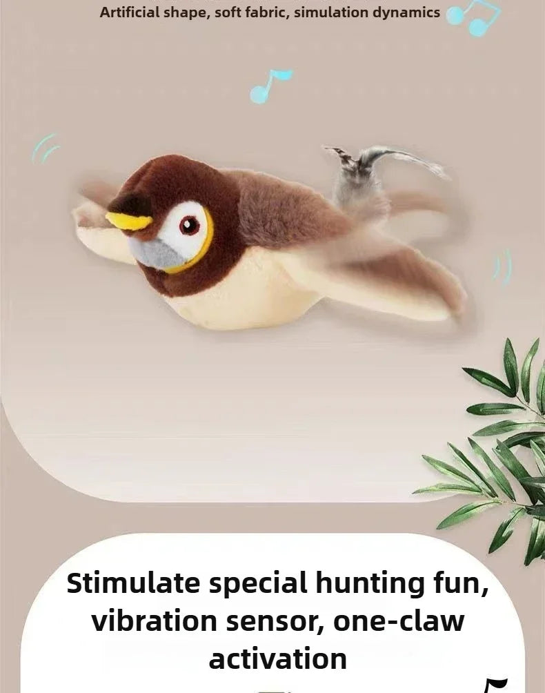 Rechargeable Flying Bird Cat Toy – Chirping & Flapping
