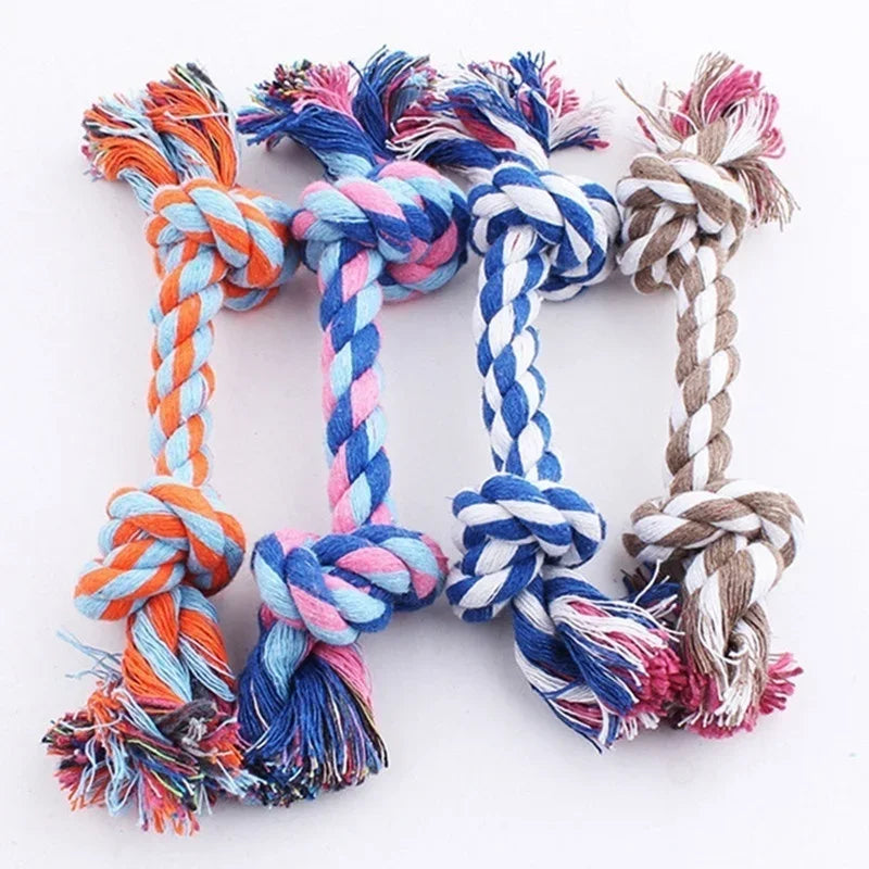 Colorful Double Knot Dog Toy – Durable Chew & Training 🐾🌈