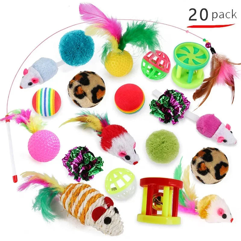 Kitten Toys Variety Pack – Cat Sticks, Mice & Balls
