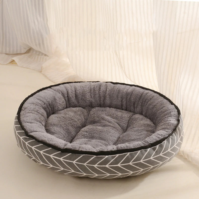 Double-Sided Soft Cotton Dog Bed – Washable Warm Cushion Basket for Small & Medium Dogs