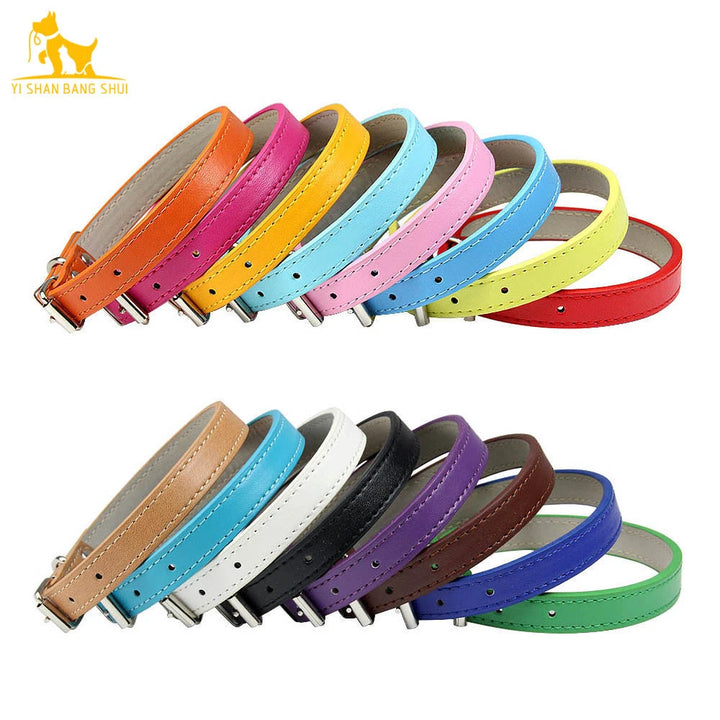 Soft Leather Adjustable Dog Collar – Safe & Stylish for Dogs and Cats