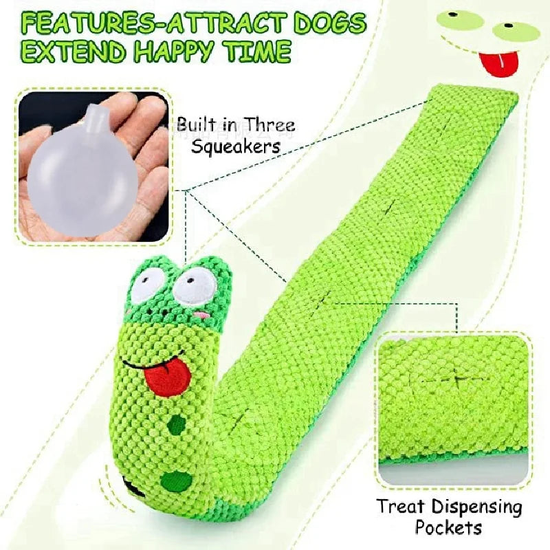 Dog Puzzle Feeder Toy – Foldable Snail Design with Squeaker