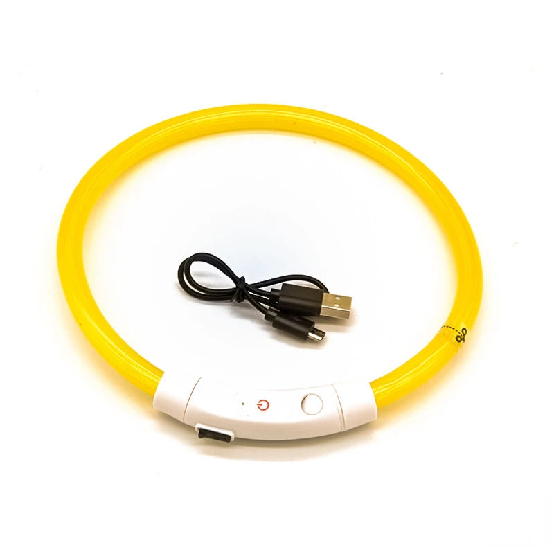 💡 LED Pet Luminous Collar – USB Rechargeable Anti-Lost Safety Collar for Dogs & Cats