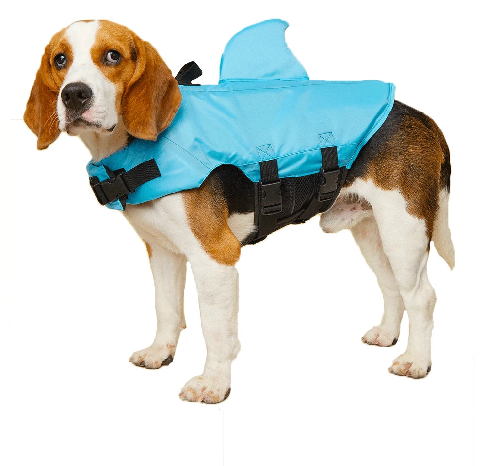 🦈 Shark Dog Life Jacket – Buoyant Safety Swim Vest with Handle for Small to Large Dogs