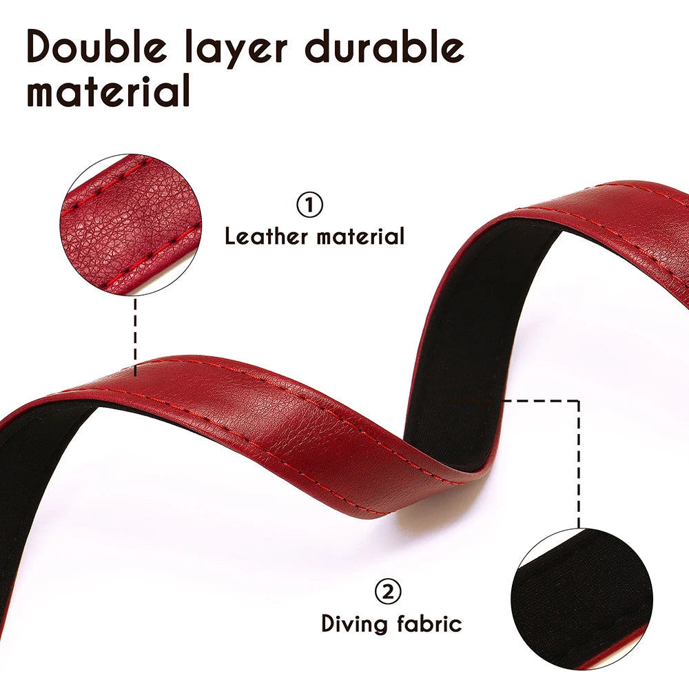 Custom Leather Dog Collar & Leash Set – Soft Padded with Engraved Nameplate