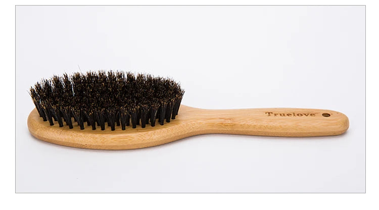 Truelove Pig Hair Pet Brush TLK21131 – Bamboo Wood Grooming Comb for Dogs & Cats