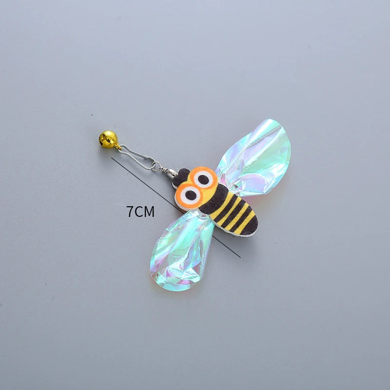 Plush Feather Bird Replacement Head for Cat Stick – Interactive Magic Wand with Bell