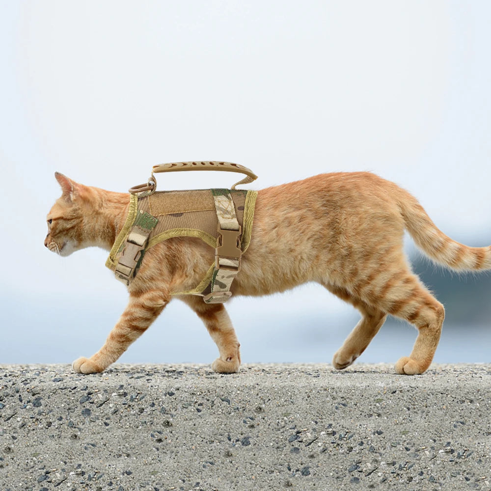 Tactical Cat Harness & Leash – Adjustable Vest for Cats, Kittens & Small Dogs