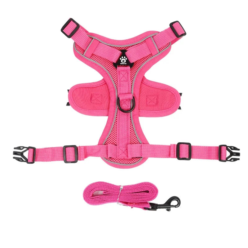 🐾 No Pull Dog Harness & Leash Set – Adjustable Reflective Vest for Small Dogs & Cats