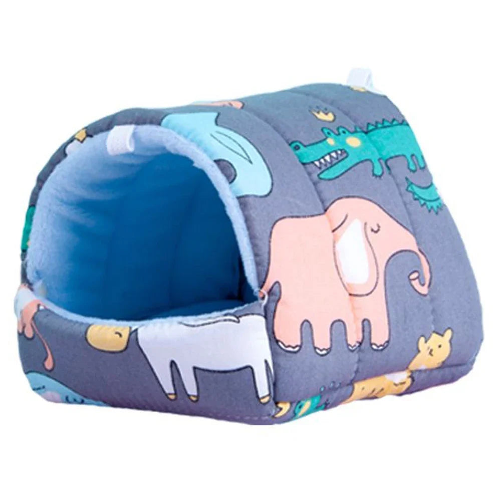 Cartoon Small Animal Bed – Soft Winter Nest for Hamsters, Guinea Pigs, Rabbits, and Squirrels