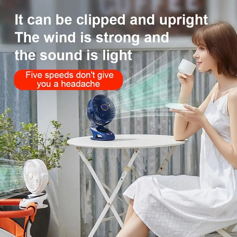 Portable USB Personal Fan for Home, Office, Travel, Bed, Stroller, Camping & Golf Cart