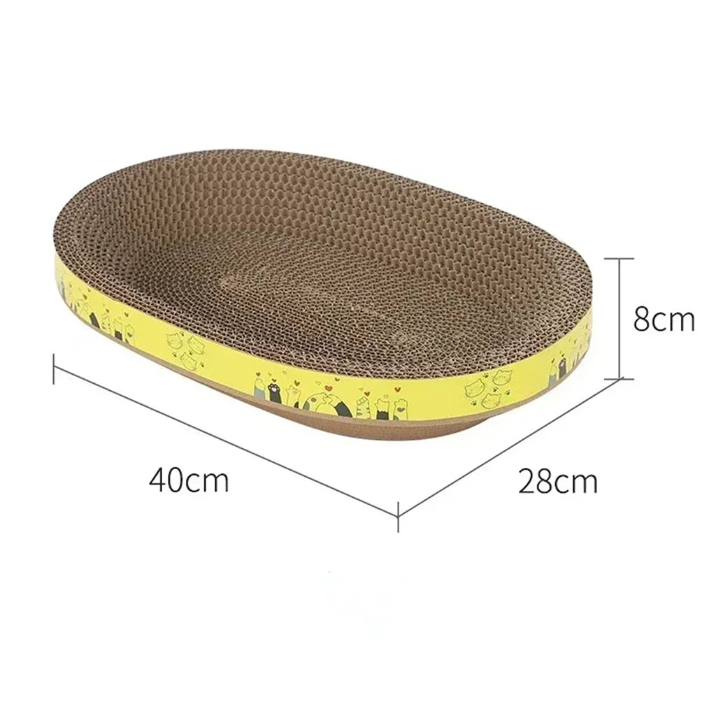 🐱 Oval Cat Scratching Board – Furniture Protector & Cozy Cat Nest