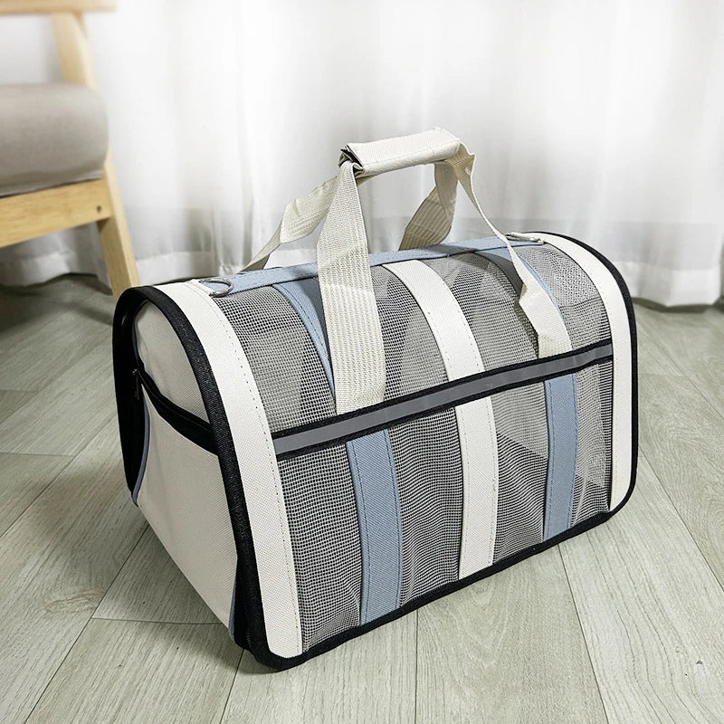 Foldable Pet Carrying Bag – Portable Mesh Handbag for Small to Medium Dogs & Cats