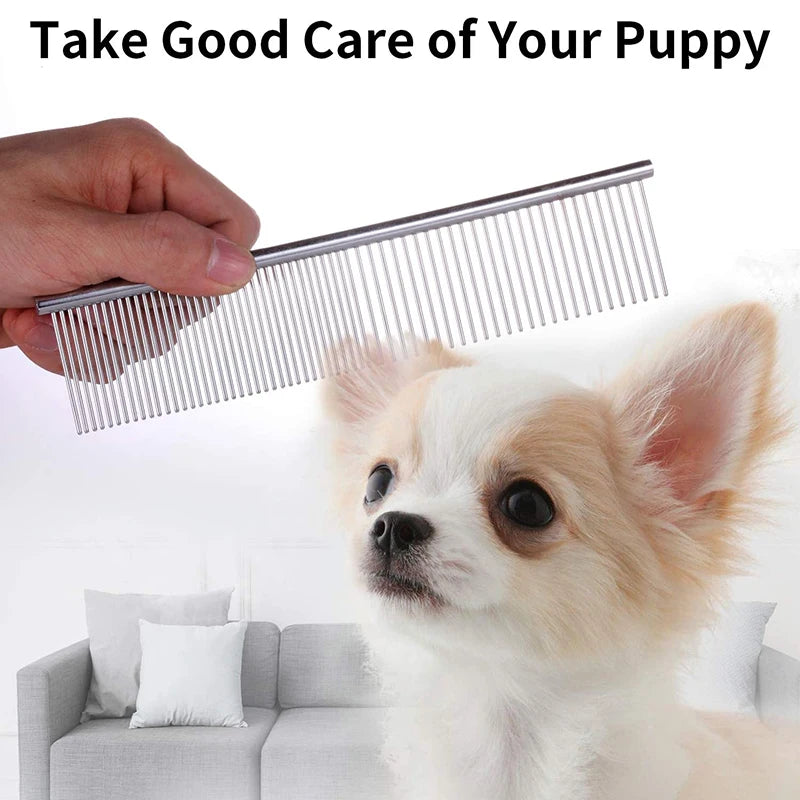 Pet Dematting Comb – Stainless Steel Grooming Comb for Dogs & Cats